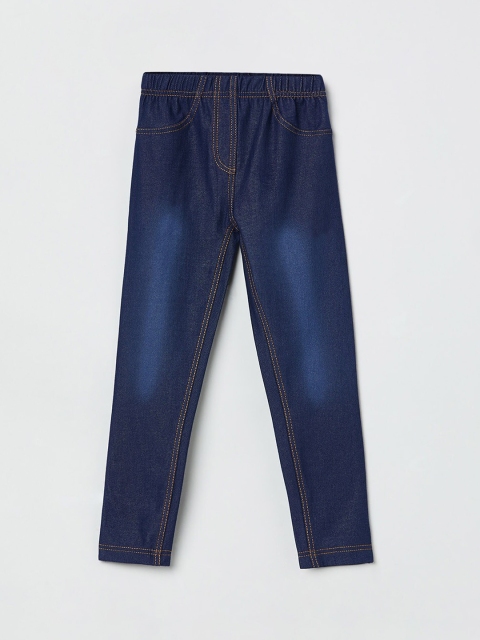 

max Girls Blue Solid Jeggings