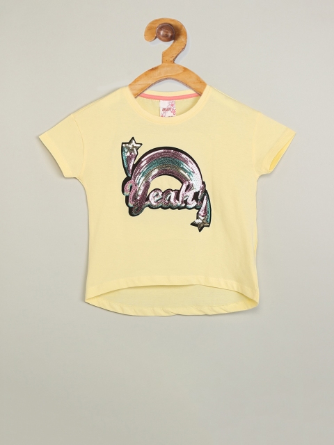 

max Girls Yellow Embellished Top
