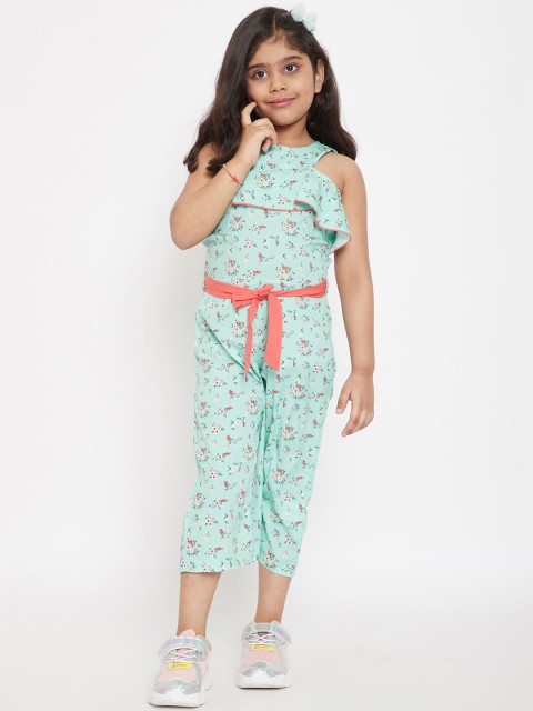 

Stylo Bug Girls Green & Red Floral Print Basic Jumpsuit