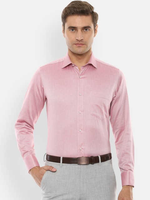 

Van Heusen Men Pink Slim Fit Self Design Formal Shirt