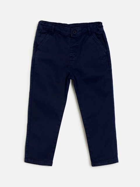 

Aomi Boys Navy Blue Regular Fit Solid Chinos