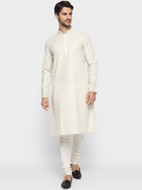 

Ethnix by Raymond Men White Solid Straight Kurta