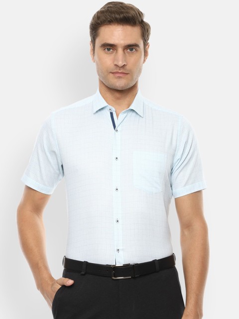 

Van Heusen Men Blue Slim Fit Checked Formal Shirt