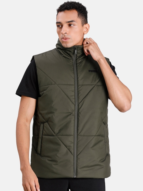 

Puma Men Green Solid Padded Jacket
