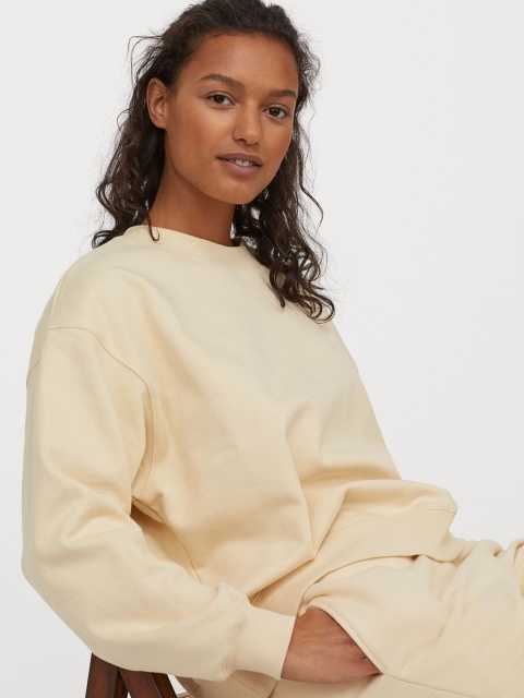 

H&M Beige Cotton Sustainable Sweater