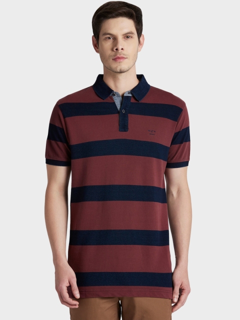 

ColorPlus Men Brown Striped Polo Collar T-shirt