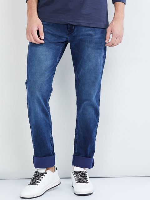 

max Men Blue Regular Fit Mid-Rise Clean Look Stretchable Jeans