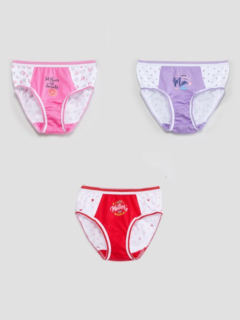 

max Girls Pack Of 3 Assorted Basic Briefs P19CIN06MULTI