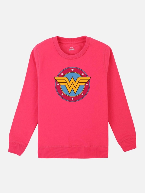 

Kids Ville Girls Pink Wonder Woman Printed Sweatshirt