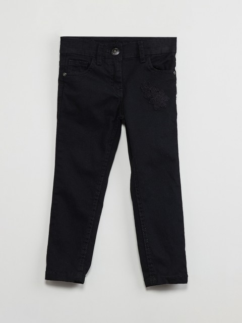 

max Girls Black Regular Fit Mid-Rise Clean Look Stretchable Jeans