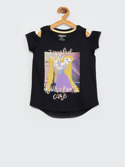 

max Girls Black Printed Top