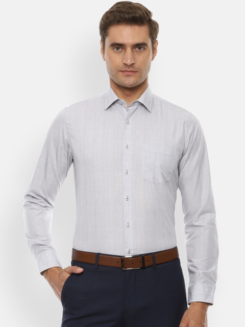 

Van Heusen Men Grey Slim Fit Checked Formal Shirt