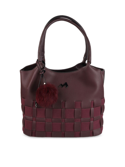 

Metro Maroon & Burgundy Checked Handheld Bag
