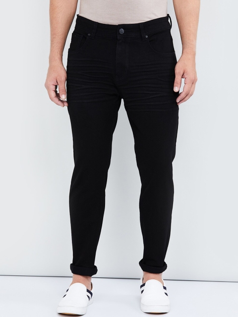 

max Men Black Skinny Fit Mid-Rise Clean Look Stretchable Jeans