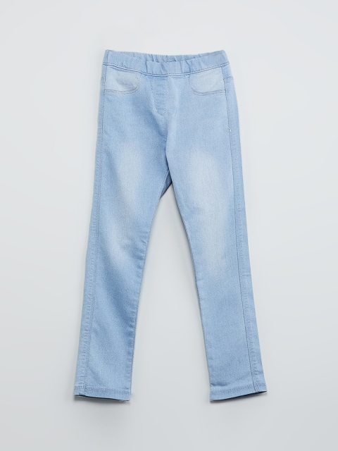 

max Girls Blue Solid Jeggings