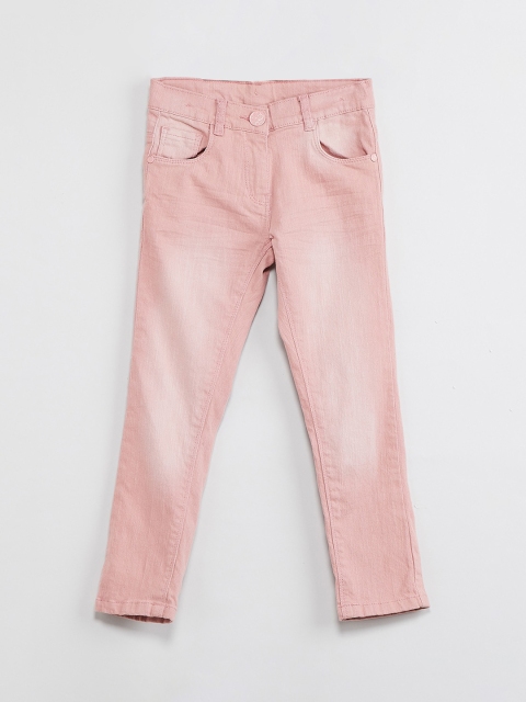 

max Girls Pink Slim Fit Low-Rise Clean Look Jeans