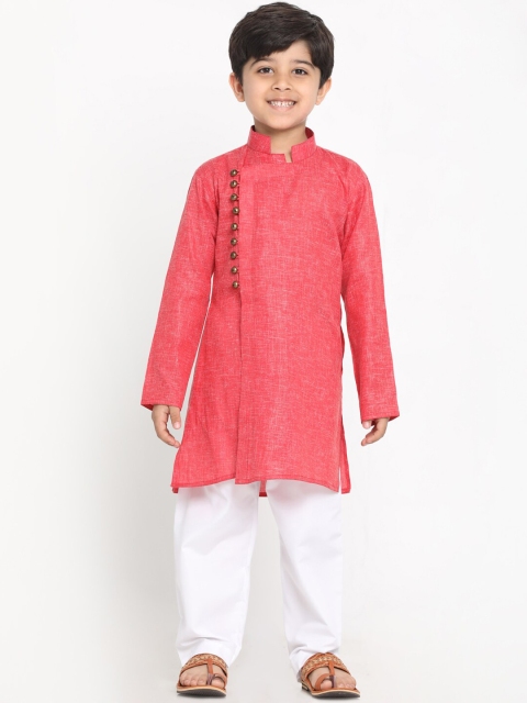 

JBN Creation Boys Red & White Solid Kurta with Pyjamas