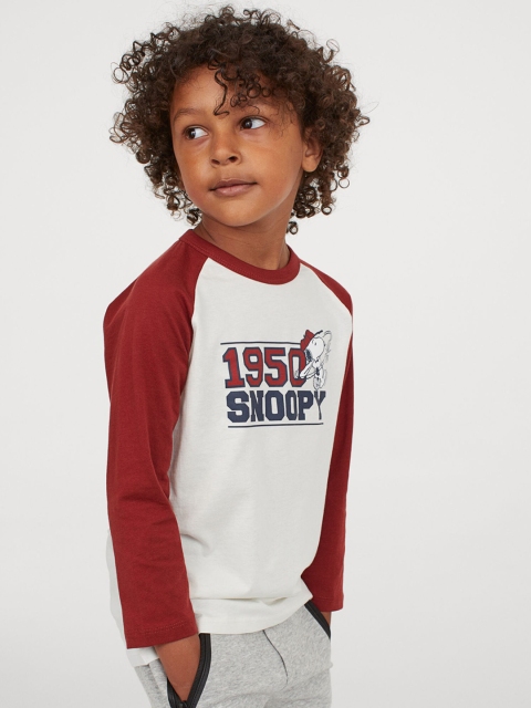 

H&M Boys White Printed Jersey Top