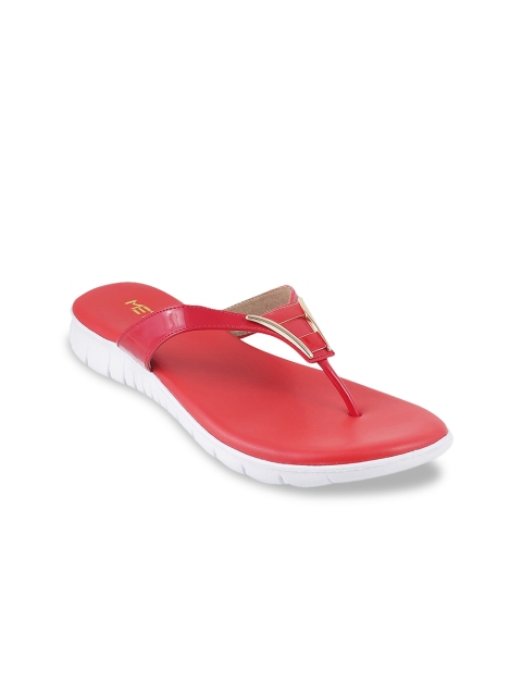 

Metro Women Red Solid Open Toe Flats