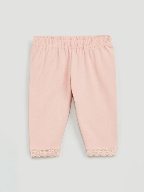 

max Girls Pink Solid Ankle-Length Leggings