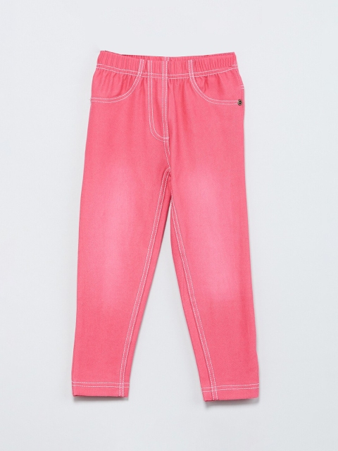 

max Girls Pink Solid Jeggings