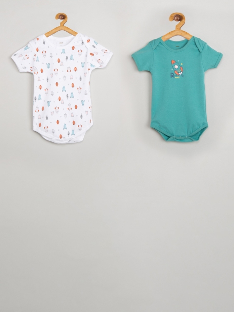 

max Infant Boys Pack Of 2 Printed Bodysuits, White