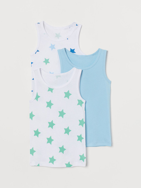 

H&M Boys 3-Pack Cotton Vest Tops, White
