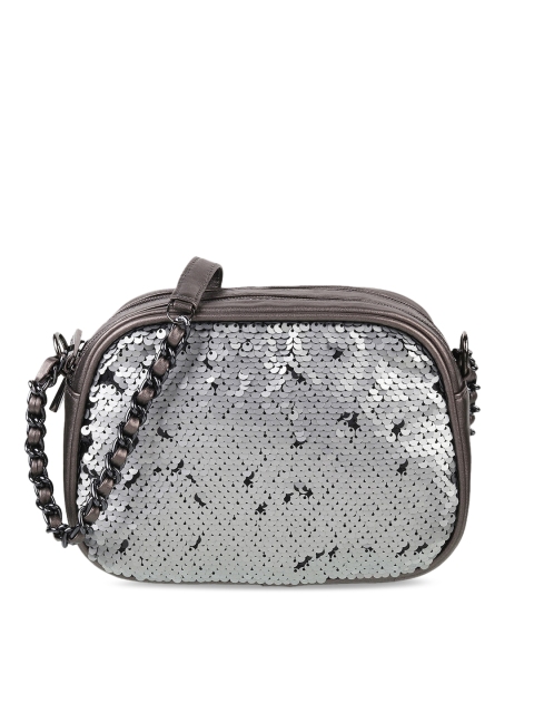 

Metro Silver-Toned Embellished Sling Bag