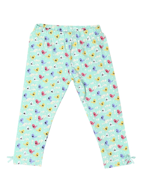 

Donuts Girls Sea Green & Pink Printed Ankle-Length Leggings
