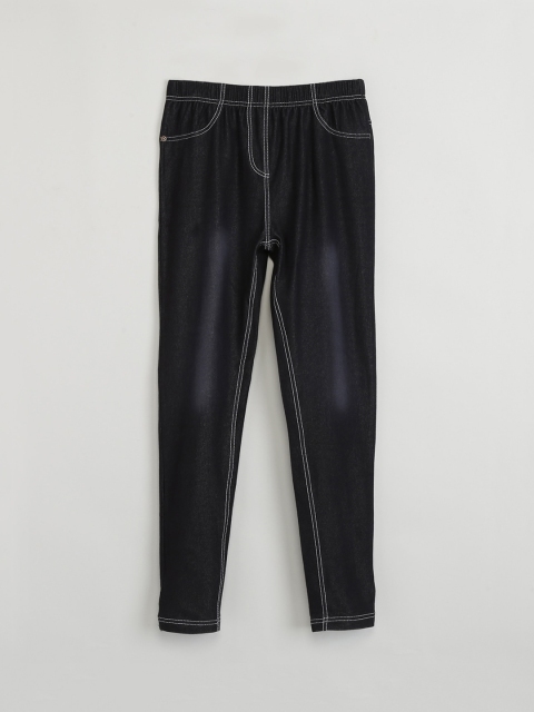 

max Girls Black Solid Jeggings