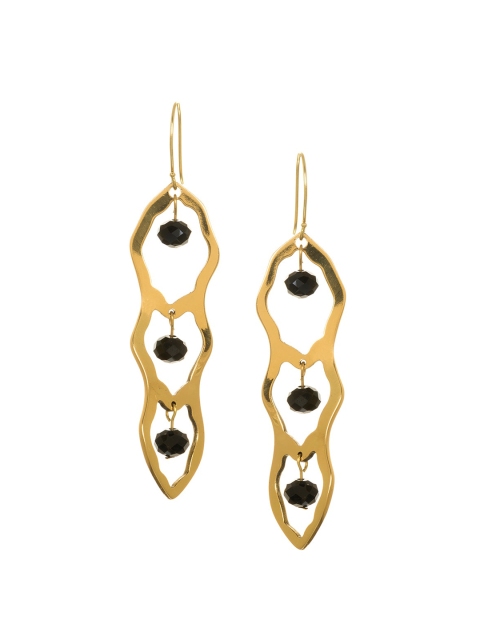

INDYA Black Circular Drop Earrings