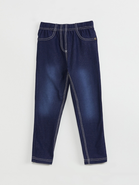 

max Girls Blue Stone Washed Jeggings