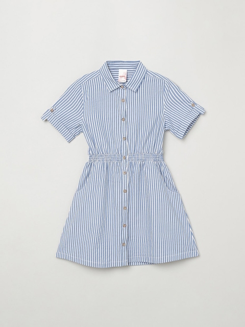 

max Girls Blue Striped A-Line Dress