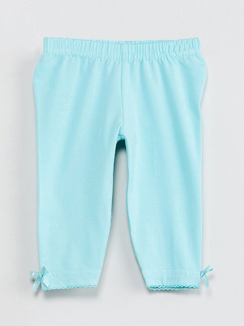 

max Girls Blue Solid Ankle-Length Leggings