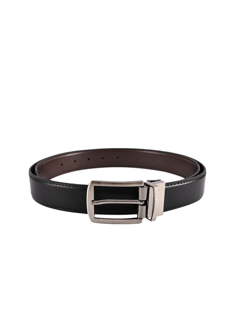 

BuckleUp Men Black & Brown Solid Reversible Belt