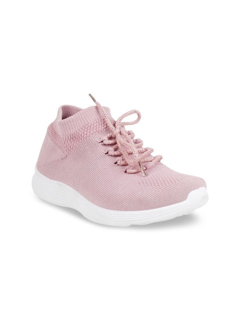 

Mochi Boys Pink Woven Design Synthetic Mid-Top Sneakers