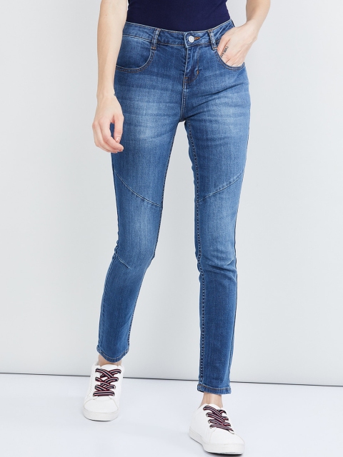 

max Women Blue Skinny Fit Mid-Rise Clean Look Stretchable Jeans
