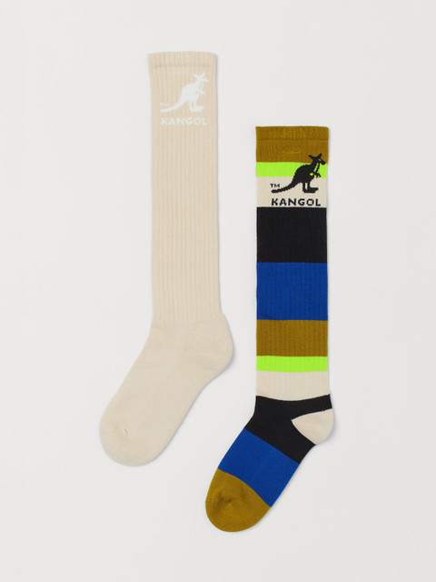 

H&M Women 2-Pack High-Shaft Socks, Multi