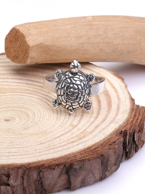 

Yellow Chimes Men 925 Sterling Silver Tortoise Luck Charm Finger Ring