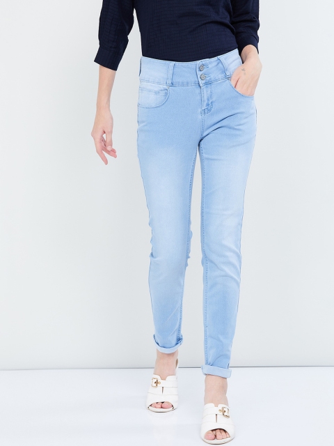 max Women Blue Skinny Fit High-Rise Clean Look Stretchable Jeans