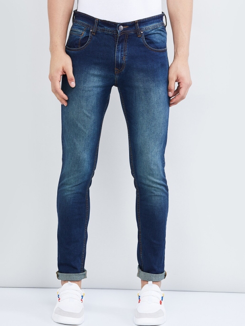 

max Men Blue Slim Fit Mid-Rise Clean Look Stretchable Jeans