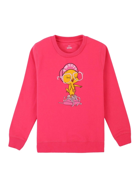 

Kids Ville Girls Pink & Yellow Tweety Printed Sweatshirt