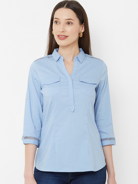 

Kraus Jeans Women Blue Solid A-Line Top