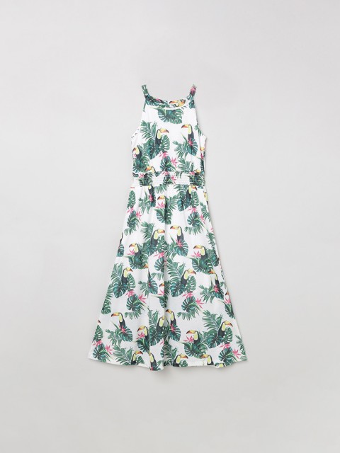 

max Girls White Printed A-Line Dress