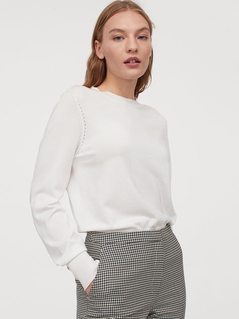 

H&M Women White Fine Knit Sweater
