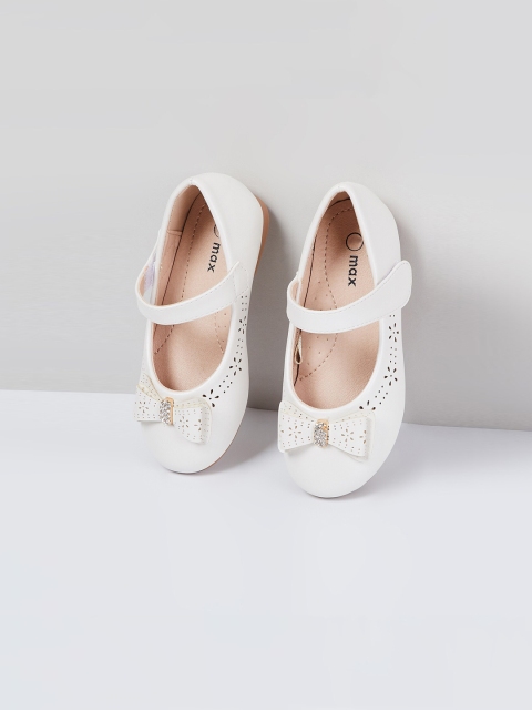 

max Girls White Embellished PU Mary Janes
