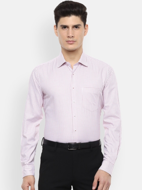 

Van Heusen Men White & Red Slim Fit Checked Formal Shirt