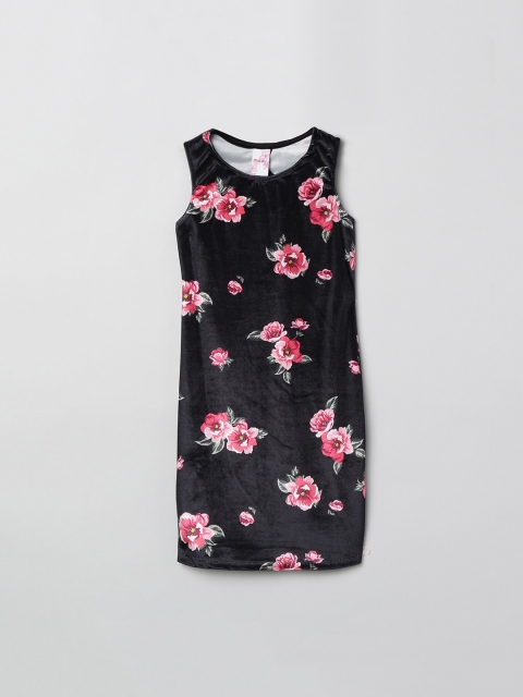 

max Girls Black Printed Sheath Dress