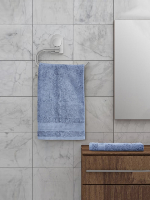 

SPACES Unisex Set Of 2 Blue Solid 580 GSM Hand Towels