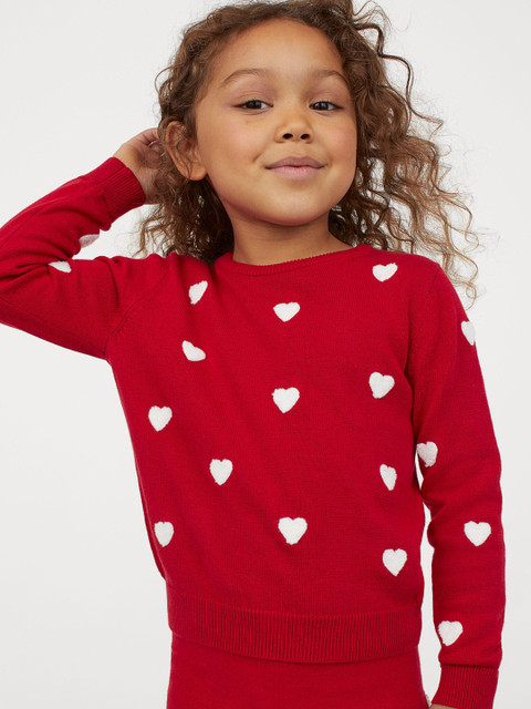 

H&M Girls Red Appliqud Jumper
